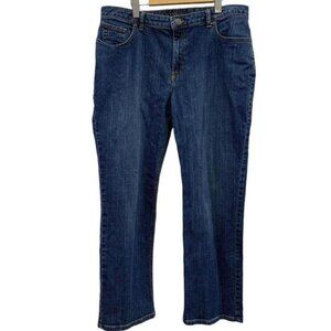 Lands End Womens Fit 2 Straight Leg Medium Wash Mid Rise Blue Jeans Size 14​​